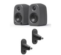 Kanto UKI 100W Bluetooth Desktop Speakers With SPW3 Universal Speaker Wall Mount Grey