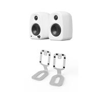 Kanto UKI 100W Bluetooth Speakers with Kanto SU2 Desktop Speaker Stands White