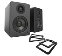 Kanto YU2 Powered Desktop Speakers with S2 Tilted Speaker Stands Matte Black