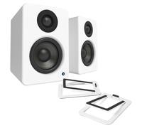 Kanto YU2 Powered Desktop Speakers with S2 Tilted Speaker Stands White