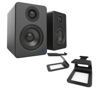 Kanto YU2 Powered Desktop Speakers with SE2 Elevated Speaker Stands Matte Black