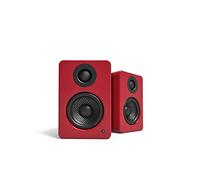 Kanto YU2GR PC Gaming Desktop Speakers | 3" Composite Drivers | 3/4" Silk Dome Tweeter | Class D Amplifier | 100 Watts | Built-in USB DAC | Subwoofer Output | Pair | Gloss Red