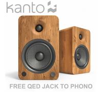 KANTO YU6 Active Bookshelf Speakers 200W Powered Bluetooth Studio Phono Pre-Amp