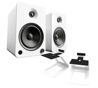 Kanto YU6 Powered Bookshelf Speakers with SE6 Elevated Speaker Stands White