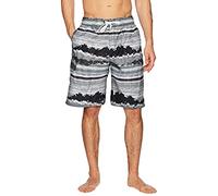 Kanu Surf Men's Banzai Stripe Quick Dry Beach Board Shorts Swim Trunk, Black, Medium