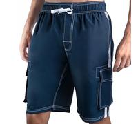 Kanu Surf Men's Barracuda Swim Trunks, 9-inch Inseam (Regular & Extended Sizes), Navy, Medium
