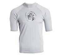 Kanu Surf Men's Fiji UPF 50+ Short Sleeve Sun Protective Rashguard Swim Shirt Rash Guard, Horizon Grey, Large