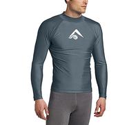 Kanu Surf Men's Long-Sleeve Platinum UPF 50+ Rashguard, Charcoal, XX-Large