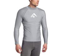 Kanu Surf Platinum Rashguard UPF 50+ Sun Protection Long Sleeve Swim Shirts for Men-Premium Rash Guard for Men, Grey, Large