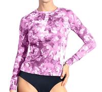 Kanu Surf Women's Keri Long-Sleeve UPF 50+ Rashguard Rash Guard Shirt, Seafoam Pink, Large
