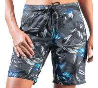 Kanu Surf Women's Plus Size Hayley UPF 50+ Active Printed Swim and Workout Board Short, Charcoal, 1X