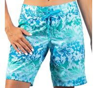Kanu Surf Women's UPF 50+ Quick Dry Active Prints III Swim Boardshort, Aqua/Blue, 10
