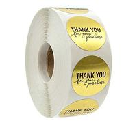 KANUBI Thank You Stickers - 500pcs Round Gold Thank You Stickers Seal Label for Handmade Gift Envelope Cards Package Cake Stickers
