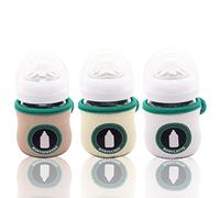 Kanudle Sleeve Covers for 4 oz Philips Avent Glass Baby Bottle | Adjustable Sleeves | Heat and Cold Retention | Neoprene - Juice Cleanse | Non Slip Grip | Set of 3… (Babyccino)