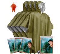 Kanuothbon Emergency Survival Poncho (4pc) Thermal Mylar Foil Coating Blanket for Heat Retention and Rain | Reversible with Hood | Waterproof, Windproof, Portable, Hands-free, Outdoor Kit