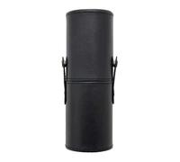 Kanviensl Makeup Brush Case Black, Dustproof Leather Cylindrical Cosmetic Makeup Brush Cup Organizer/Display with Snap, Perfect holder for Variety Brushes (3.15"x3.15"x9.05")