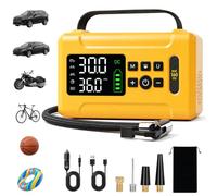KANWITY Tyre Inflator Portable Air Compressor 160 PSI Air Pump for Car Tires 6000 mAh & 12V DC Powered Fast 24L/min, Digital Tire Pressure Gauge, LED Lights, 5 Modes Auto Shut-off
