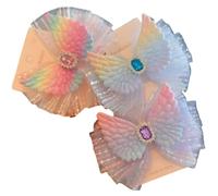 KANXINR 3PCS Shanshan Sparkling Crystal Duckbill Hairpin, Elegant Lace Veil, Suitable for Girls, Primary School Students, and Middle School Students to Wear, Comes With an Alligator Clip