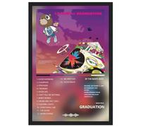 Kanye Poster West Posters Album Cover Limited Edition Posters, Music Canvas Aesthetic Living Room Painting Decor for Home Office 12x18inch(30x45cm) Black Frame