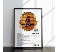 Kanye West Album Poster - Graduation, My Beautiful Dark Twisted Fantasy, The College Dropout & Late Registration - Music Wall Art Print - A4 or A3 (The College Dropout, A3 Unframed)
