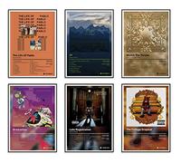 Kanye West Poster Album Cover Limited Edition Posters ,Rapper Music Posters Room Aesthetic Canvas Wall Art Prints for Teens, Boys, Girls Room Decor Set of 6 for (8x12inch, Unframed)