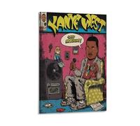 Kanye West Poster Hip Hop Comics Vintage Posters Poster Decorative Painting Canvas Wall Posters And Art Picture Print Modern Family Bedroom Decor Posters 08x12inch(20x30cm)