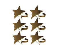Kanylavy 6 Pcs Five-Pointed Star Napkin Ring, Christmas Napkin Ring Suitable for Holiday Parties, Dinners, Wedding Receptions,Etc