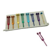 Kanylavy Eight Colored Chakra Tuning Forks Set As Shown Aluminum Alloy Musical Instrument Accessories For Healing, Sound Healing, Maintaining Perfect Harmony Of Body, Mind And Spirit