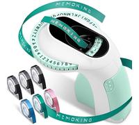 Kanylavy Embossing Label Maker E975 3D Embossing Label Printer Machine with 6 Rolls Emboss Tapes, Handheld Embosser Durable Easy to Use Green