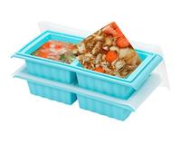 Kanzith 2-Pack Silicone Soup Containers for Freezing with Lid, 1000ML Silicone Food Meal Prep Freezer Moulds and Trays for Batch Cooking, Broth, Leftovers, Sauce and Ice (Blue)