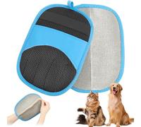 Kanzith 2 Pack Upgrated Pet Hair Removal Glove, Magic Static Dog Cat Hair Remover for Clothes, Reusable Fur Remover for Sofa Car Seats, Accessories (Blue)
