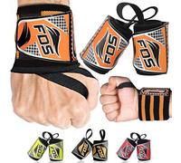KANZY Weightlifting Wrist Wraps - Adjustable 18" Wrist Straps for Strong Grip - Non-Slip Gym Straps with Thumb Loop for Strength Training, Power Lifting, Body Building, and Weight Support (Orange)