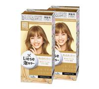 Kao Liese Prettia Creamy Bubble Foaming Permanent Colour Hair Dye Kit - Milk Tea Brown (Twin Pack)