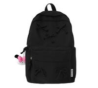 KAOBIO 2025 Trendy Cute Bowknot Backpack for Women Laptop Daypack Y2k Preppy Aesthetic Backpack Kawaii Coquette Backpack, Black