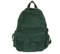 KAOBIO Boho Canvas Backpack for School Vintage College Backpack Women Fairy Grunge Aesthetic Hippie Y2K Backpack, Green, 11.8x5.1x13.8 inches, Modern