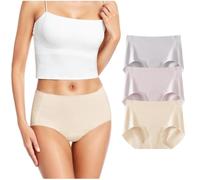 KAOBIO Women's Camel Toe Concealer Underwear High Waisted Invisible Camel Toe Cover Thong Seamless Workout Gym Panty, Gray+purple+beige, Large