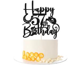 Kaoenla Cowboy Cake Topper-cowboy theme Happy 17th Birthday Decor,17th Birthday/Anniversary Party Decorations (57th)
