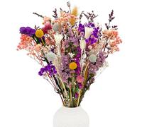 KAOHONG Dried Flowers Bouquet 39 Pcs Purple Dried Flowers 15 Kinds Set for Home Decor Table Boho Natural Flowers for Living Room Decor Wedding Arrangement and Craft Projects