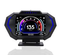 KAOLALI Car HUD Head Up Display, 2.2" GPS Smart Speedometer KMH & MPH with Suction Cup Bracket Clock OverSpeed Alarm Voltmeter Warning, Multiple Colors LED Large Font Display for All Cars