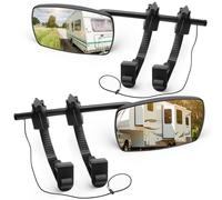 KAOLALI Caravan Towing Mirrors, 2 PCS Caravan Mirrors for Cars, Wing Mirror Extensions for Caravan, Universal Adjustable Towing Mirror, with Clamps & Rubber Straps, for Motorhome RV Vans