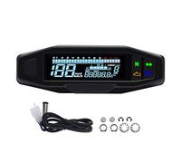 KAOLALI KR200 Universal Digital Tachometer for Motorcycle, Digital Speedometer with LCD Display Carburetor Kilometers Counter with Sensor
