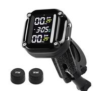 KAOLALI Motorcycle TPMS Wireless Tire Pressure Monitoring System USB & Magnetic Charging TPMS for Motorcycle IP67 Waterproof Motorcycle TPMS with 2 External Sensors LCD Display