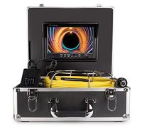 KAOLALI Sewer Pipe Camera 15M with DVR 9" LCD Monitor, Drain Camera IP68 Waterproof Pipe Inspection Camera Endoscope Camera with 8GB SD Card, Video Inspection Endoscope for Plumber
