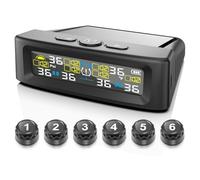 KAOLALI Tyre Pressure Monitoring System Support 6 Wheels Tyre Pressure Monitor with Digital Display, 9.9 Bar/144 PSI Max, Solar & USB Charging, for Trucks, Caravans, Buses