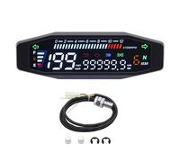 KAOLALI Upgraded Universal Motorcycle Speedometer, Waterproof Digital Tachometer 12000 RPM for Motorcycle Oil Gauge Dual Odometer Speedometer Gaug