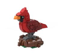 Kaoliscious Northern Cardinal Animal Building Blocks MOC Bird Bricks Kit for Adults to Build with Base, Modular Animal Blocks Home and Office Desk Décor, Valentine's Day Gifts - 204 Pieces