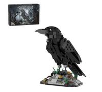 Kaoliscious Raven Bird Animal Building Blocks MOC Bird Bricks Kit for Adults to Build with Base, Modular Animal Blocks Home and Office Desk Décor, Valentine's Day Gifts