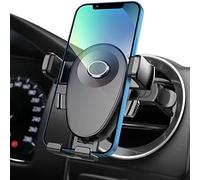 Kaome Car Phone Holder Specialized for Round Air Vent Car Mount for Circular Vent with Double Bottom Bracket One-Handed Operation Scratch Prevention for Iphone, Samsung Galaxy, Huawei