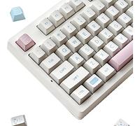 Kaomoji Milk White Keycap Original Design Cherry Profile DYE Sublimation ISO Enter 140 Keys/Sets for GH60 SK61 RK68 RK84 99% Standard Mechanical Keyboard