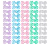 KAOPET 50 Pack Contact Lens Case, Clear Leak-Proof Eye Contact Case Kit in 5 Colors, Portable Contact Lense Case for Home and Travel